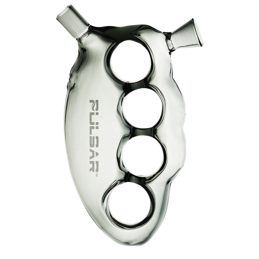 Pulsar Glass Knuckle Bubbler with Borosilicate Glass, Front View on Seamless White Background