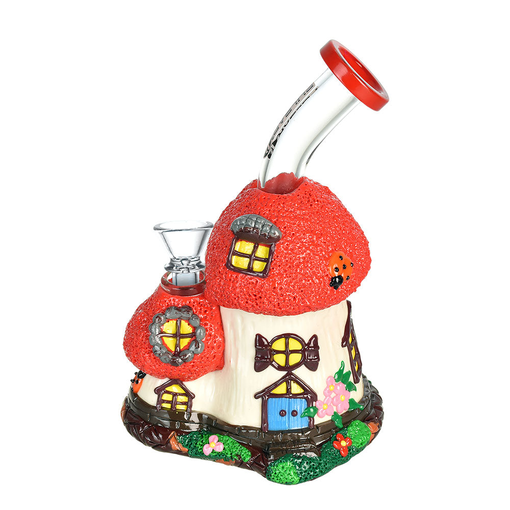 Pulsar Mini Cottage Water Pipe, 6.75" tall, 14mm Female, Borosilicate Glass, Front View