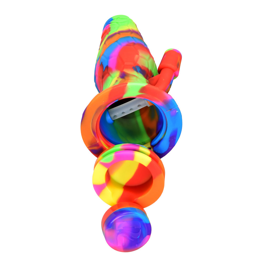 Pulsar RIP Mini Lava Flow Dual Rig, 4.5" Silicone Dab Rig with Quartz Banger, Top View