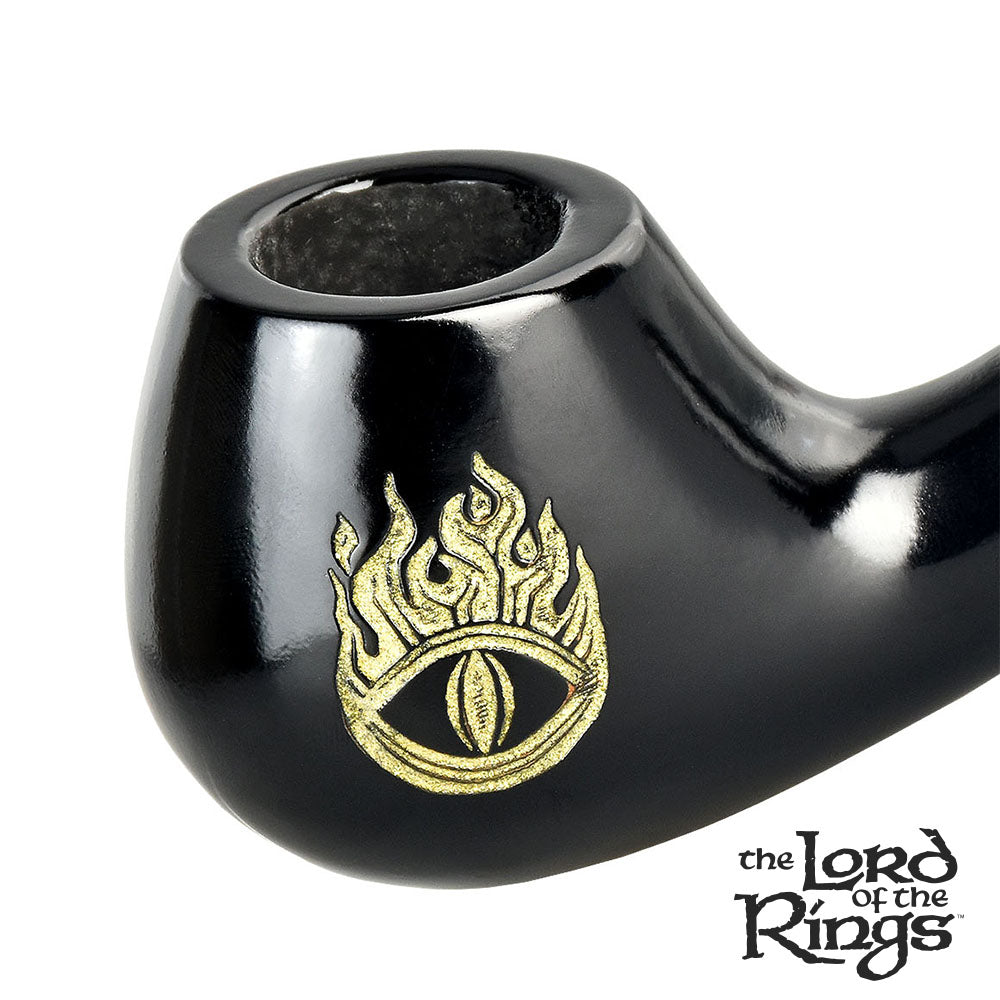 Pulsar Shire Pipes SAURON™ Black Wooden Smoking Pipe with Gold Detail
