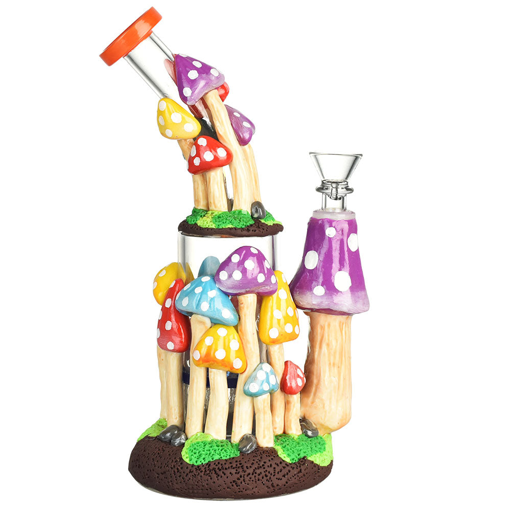 Pulsar Shroom Forest Water Pipe, 9" with Honeycomb Percolator, 14mm Female Joint