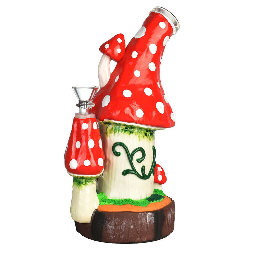 Pulsar Shroom House Water Pipe, 9-inch height, 14mm female joint, with honeycomb percolator, front view