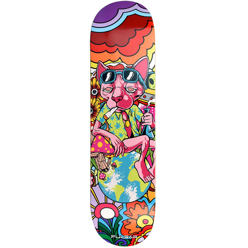 Pulsar SK8 Deck Grinder - 31" x 7.75" - Chill Cat Design Front View