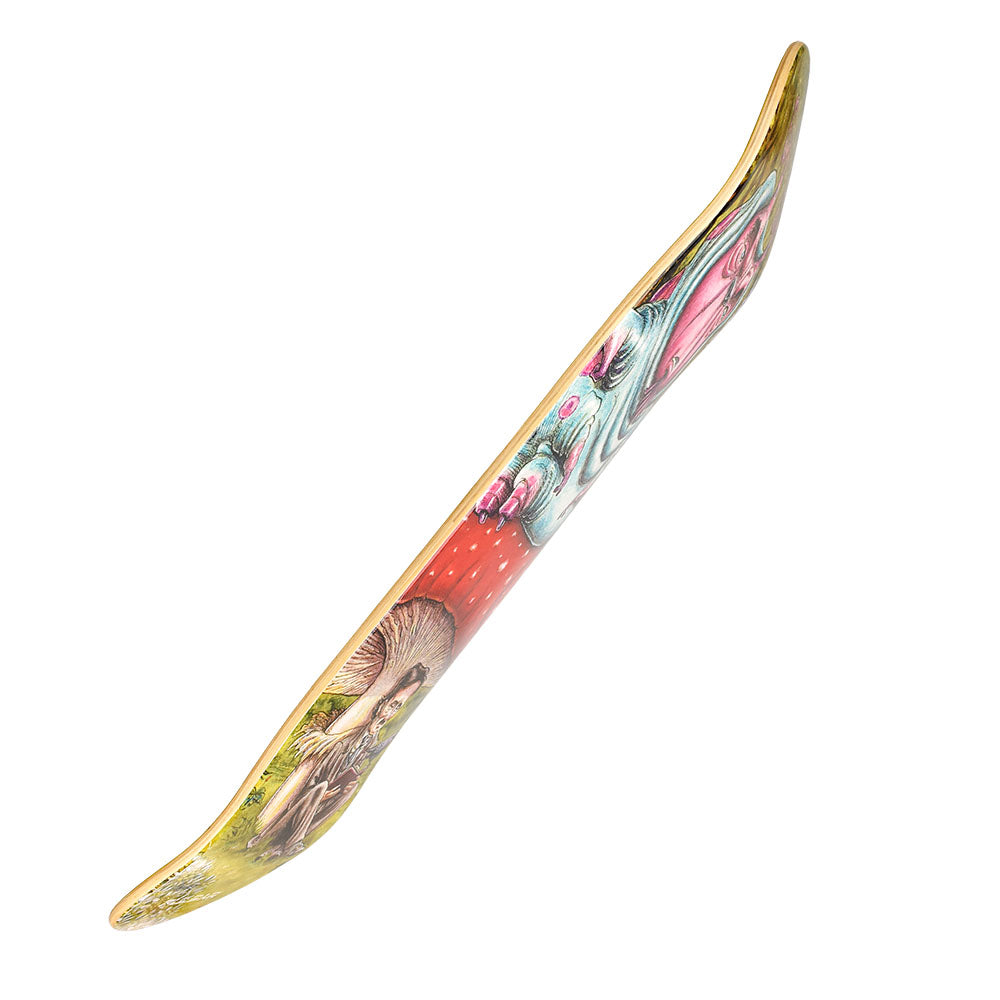 Pulsar SK8 Deck Malice In Wonderland, 31" x 7.75", vibrant graphic, side view