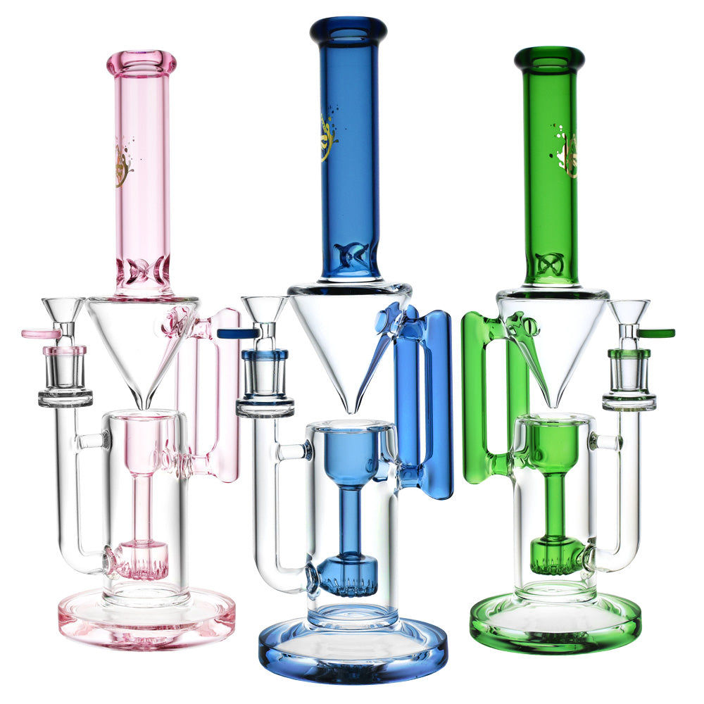 Pulsar Borosilicate Glass Gravity Recycler Water Pipes in Pink, Blue, Green | 14mm Female
