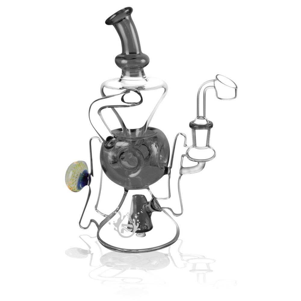 Pulsar Ultra Glass Egg Recycler Dab Rig, 9" with 14mm Female Joint, Assorted Colors, Front View