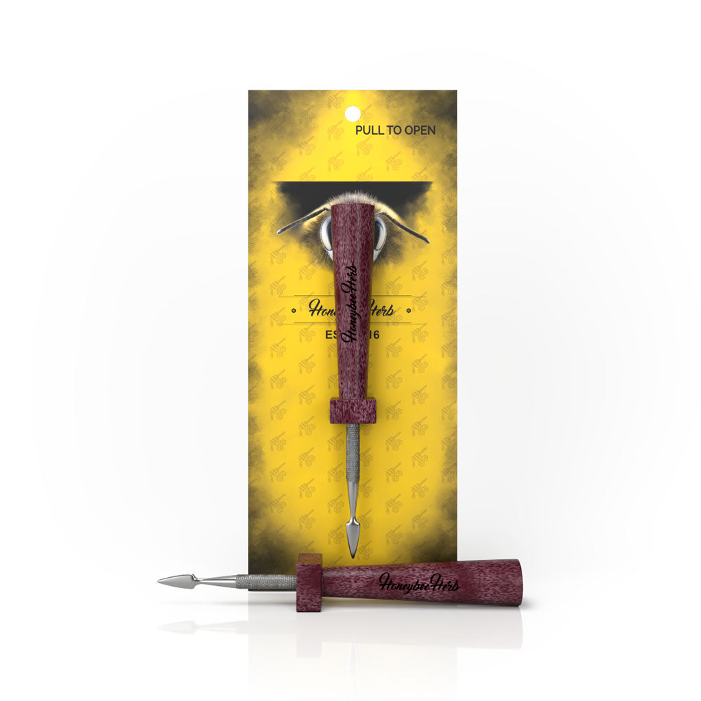 Honeybee Herb Classic Resin Dab Tool in Purple - Front View with Packaging