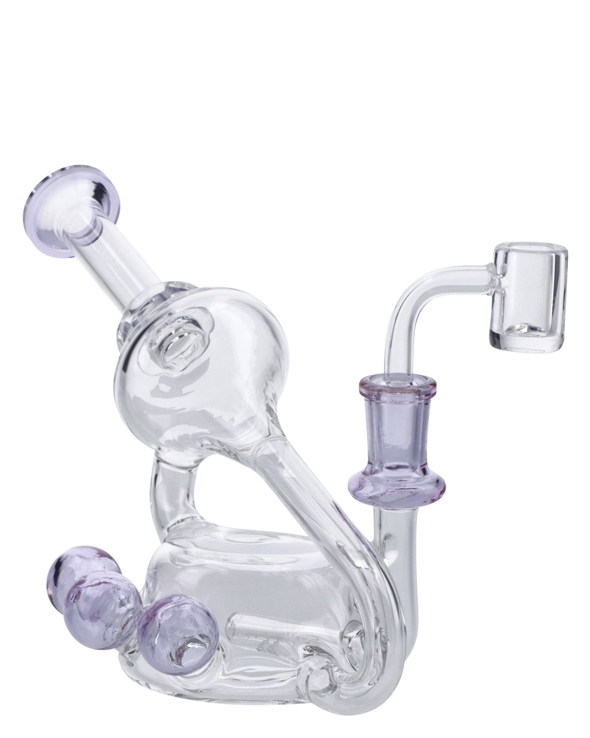 6" Purple Quartz Bubbler Set by DankGeek with Banger Hanger Design - Front View
