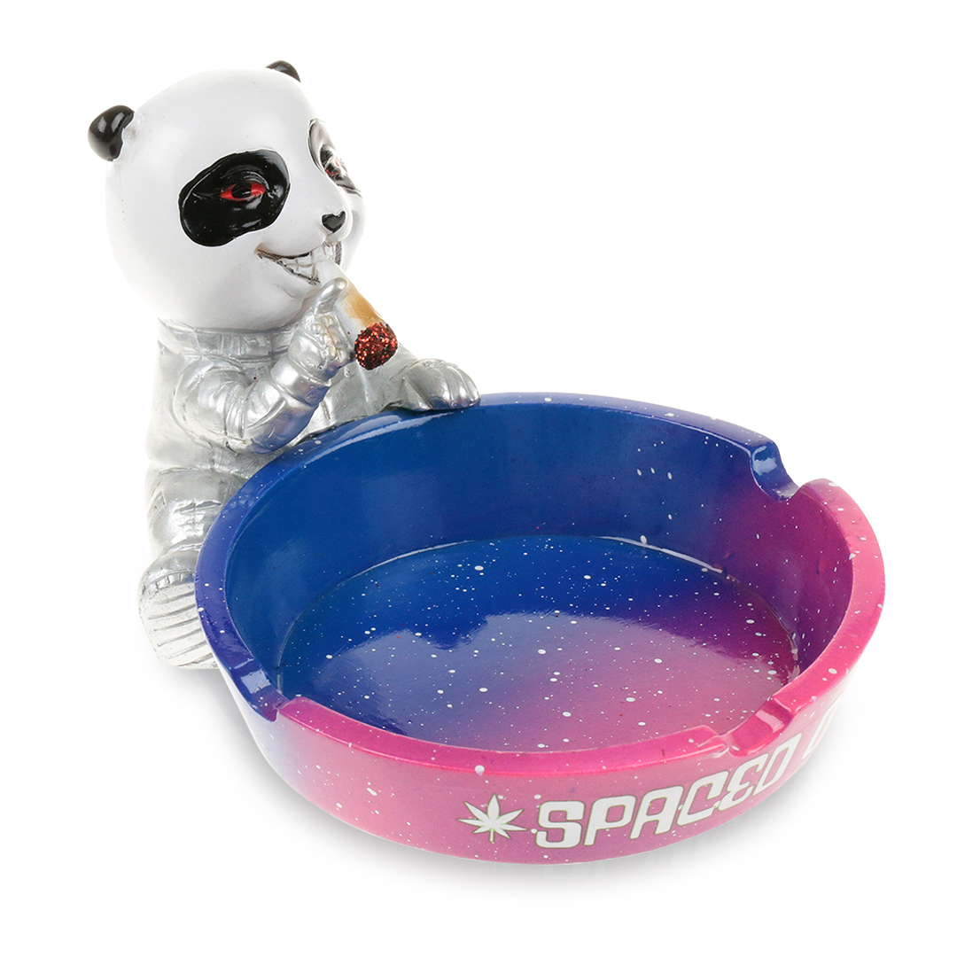 Fantasy Hand-Painted Space Panda Resin Ashtray, Artistic Design with Galaxy Motif