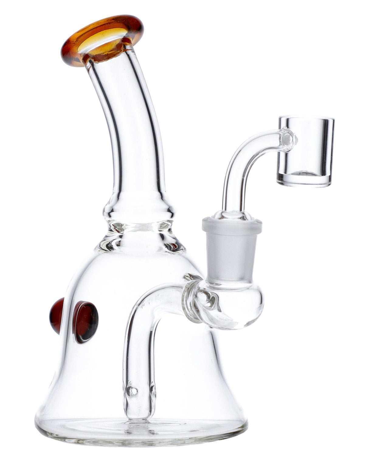 Valiant Distribution Quartz Banger Dab Rig, Beaker Base, 7" Height, 90 Degree Joint, Side View