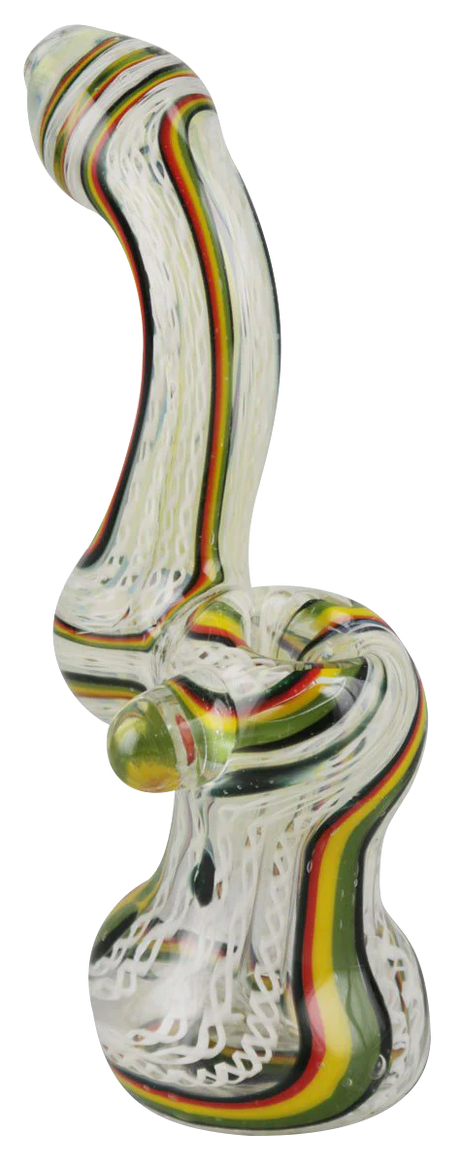 Rasta Upright Bubbler in Borosilicate Glass with Bubble Design, 7" Height, Side View