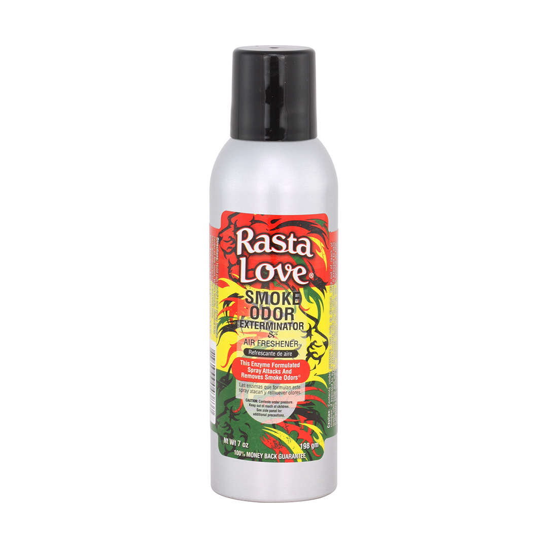 Smoke Odor 7oz Enzyme Odor Eliminator Spray Rasta Love variant front view on white background