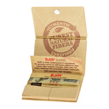 RAW Artesano Hemp Rolling Papers 1 1/4" Size 15 Pack - Front View with Built-in Tray