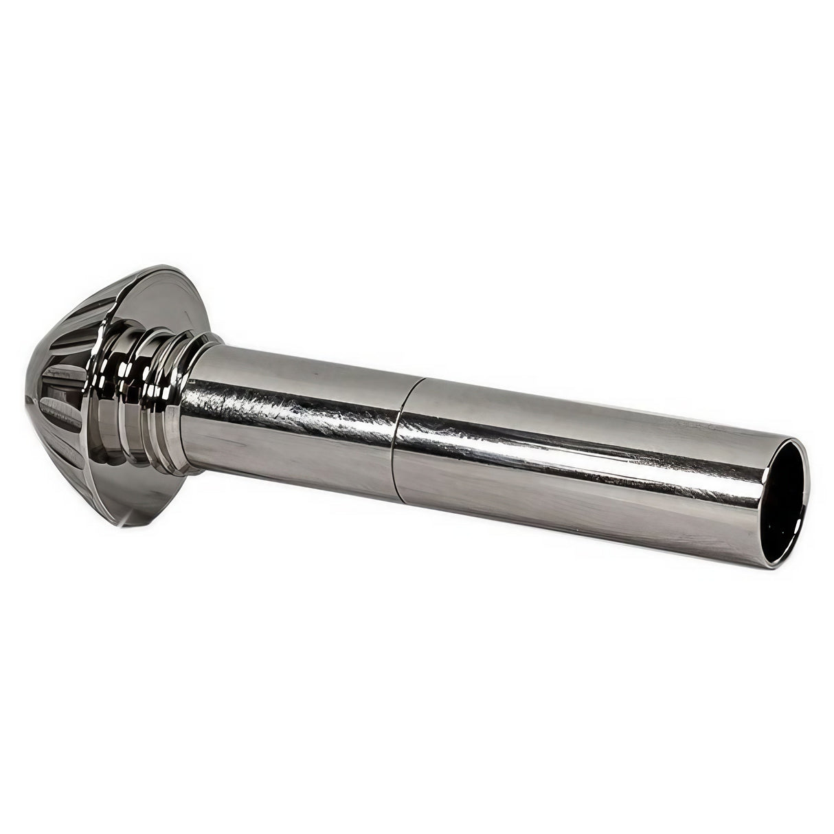 DankGeek Rocket Grinder & 1 Hitter - Sleek Silver Finish - Side View