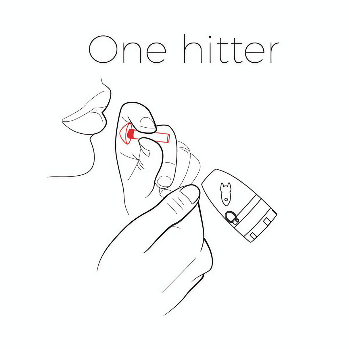 Illustration of DankGeek Rocket Grinder & 1 Hitter in use, compact and travel-friendly