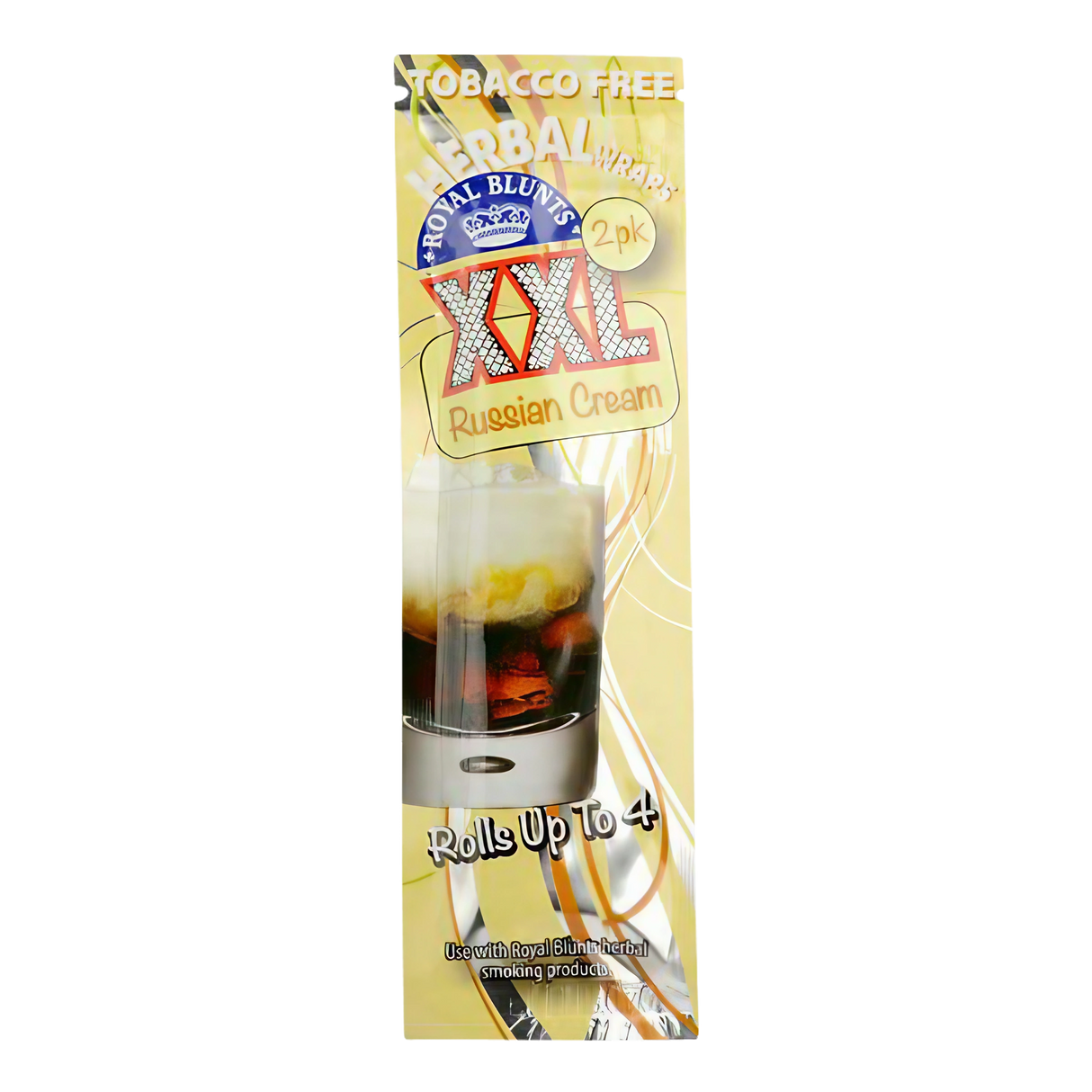 Royal Blunts XXL Herbal Wraps 25 Pack in Russian Cream Flavor, Tobacco-Free, Front View