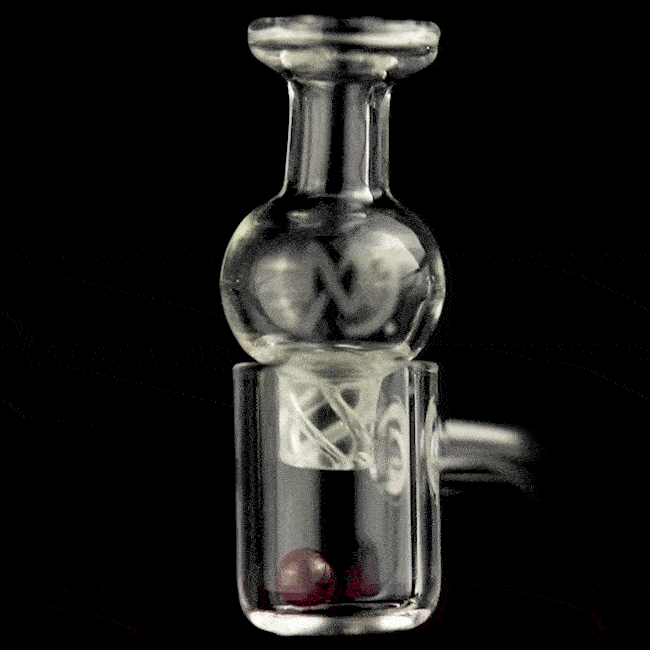 MJ Arsenal Ruby Terp Pearls 6mm for dab rigs - close-up view on black background
