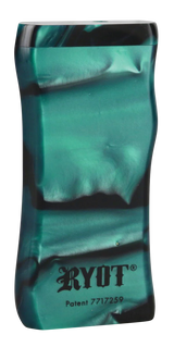 RYOT Acrylic Magnetic Dugout in Teal, Front View, Compact Design for Dry Herbs