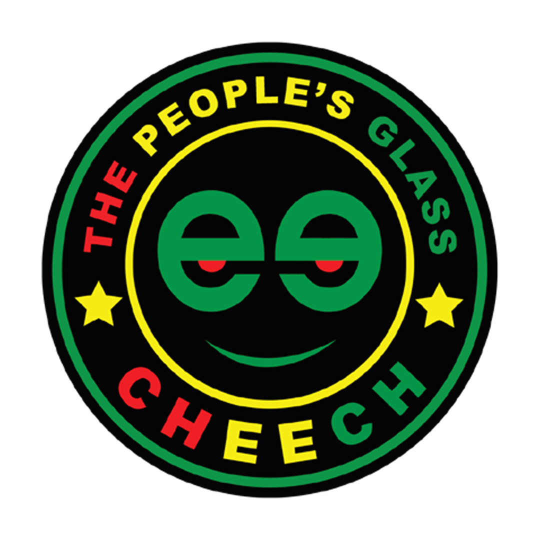 Cheech Glass 8" Rasta Dab Pad with iconic logo for dab rig stability and surface protection