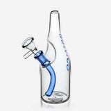 PILOTDIARY Sake Bottle Glass Water Bong with Blue Accents - Front View