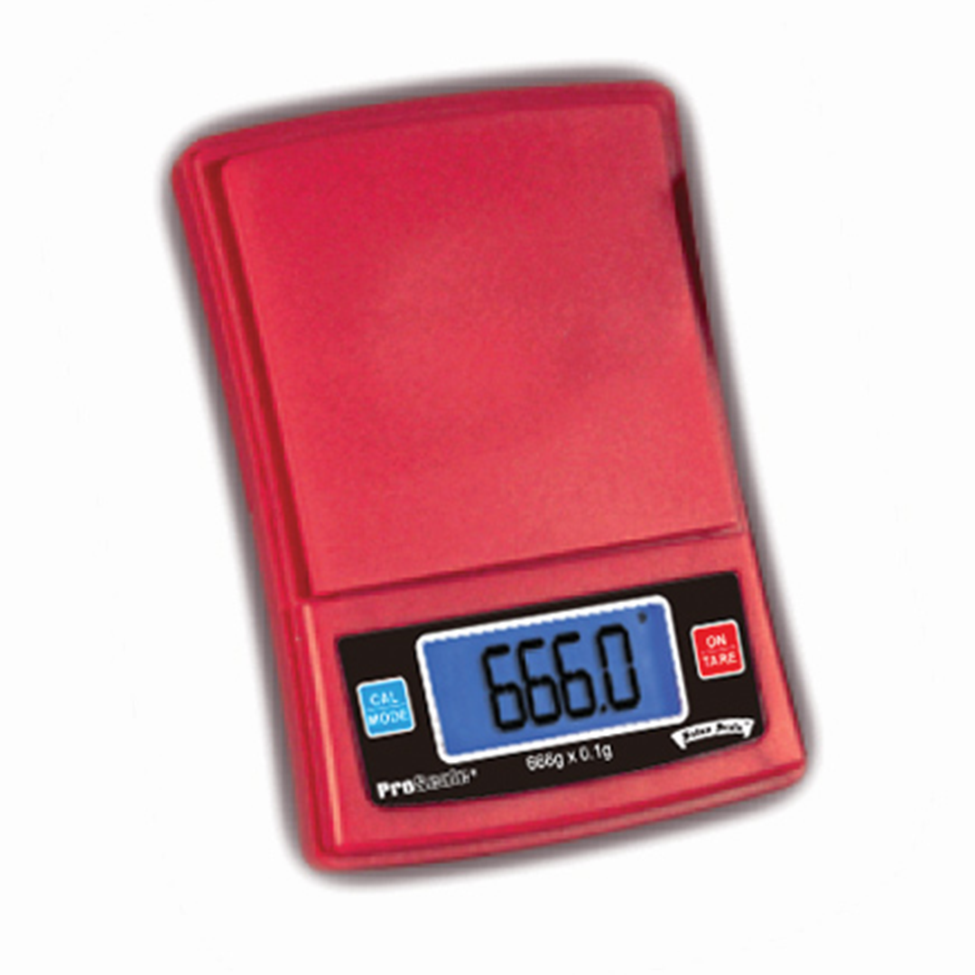 Proscale Satan Scale - Compact Digital Pocket Scale with Red Cover and Illuminated Display