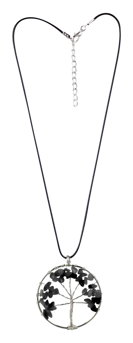 Elegant Semi Precious Gem Tree of Life Necklace on a 17.5" Chain - Front View