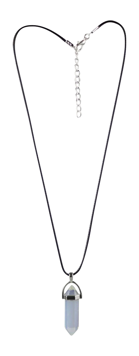 Elegant Semi Precious Gemstone Pendant Necklace on a 17.5" Chain - Front View