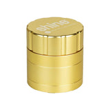 Shine Gold Herb Grinder, 4-Part Aluminum, Compact Design, 2" Diameter, for Dry Herbs - Front View