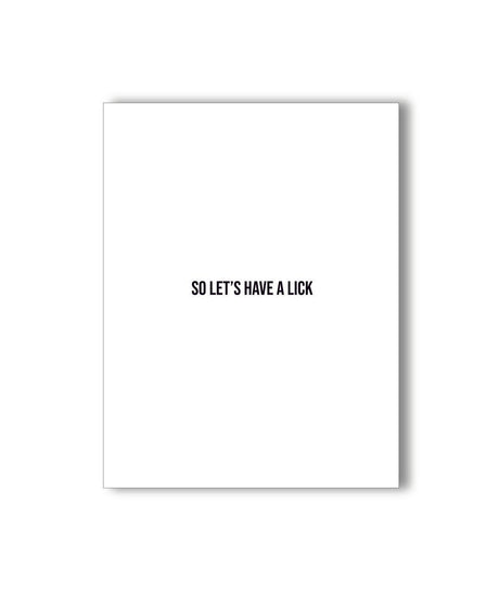 KKARDS Sick Dick Card with text 'SO LET'S HAVE A LICK' - Front View