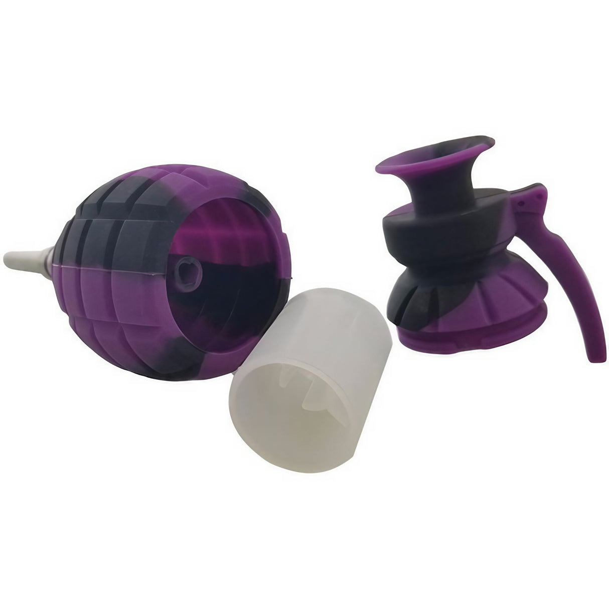 Purple Silicone Grenade Dab Straw with Detachable Titanium Tip, Easy to Clean