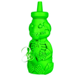 Green Silicone Honey Bear Skeleton Bubbler Water Pipe, 8.5" height, 45-degree joint