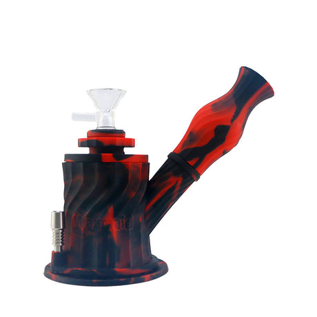 Silicone 3-in-1 multifunction water pipe with sidecar design and titanium nail, 7" tall