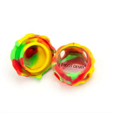 PILOT DIARY Octopus Silicone Dab Container 10ml in Vibrant Rasta Colors - Front View