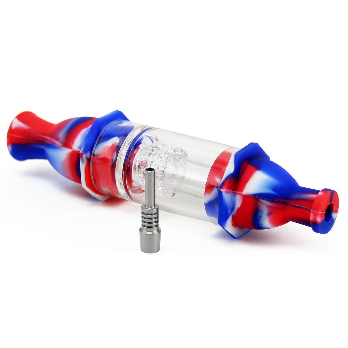 PILOT DIARY Honey Straw with Water Filtering in Red, White, and Blue - Side View