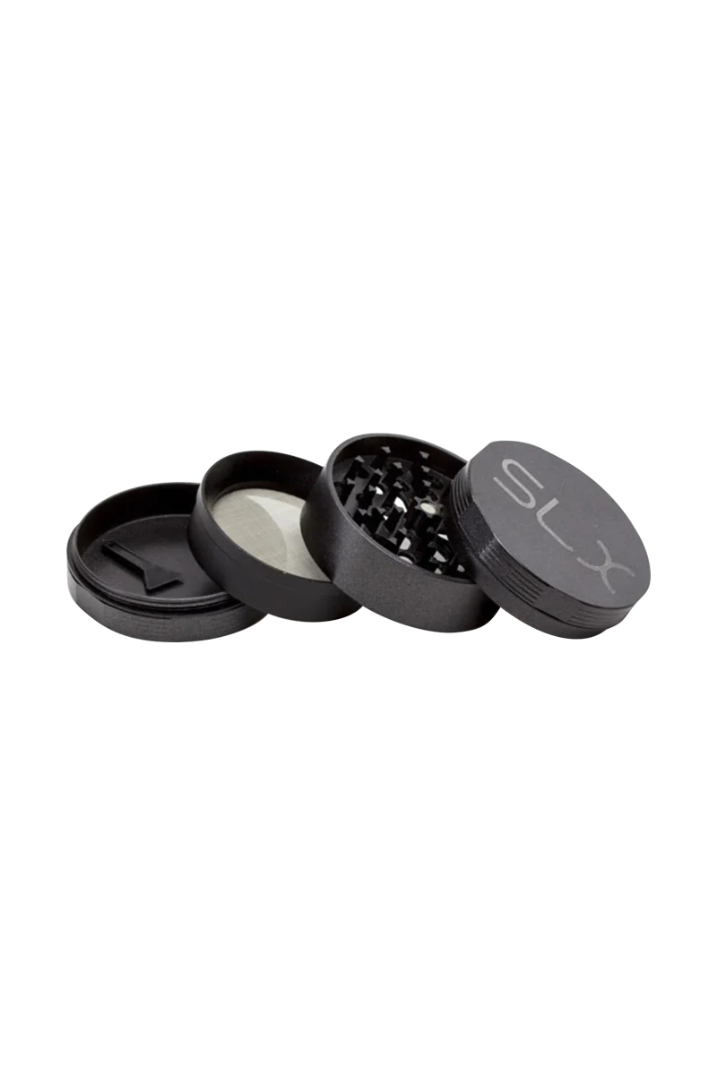 SLX Ceramic Coated Grinder, 2.5" Medium, 4-Part, Steel, Portable, Black, Ideal for Dry Herbs