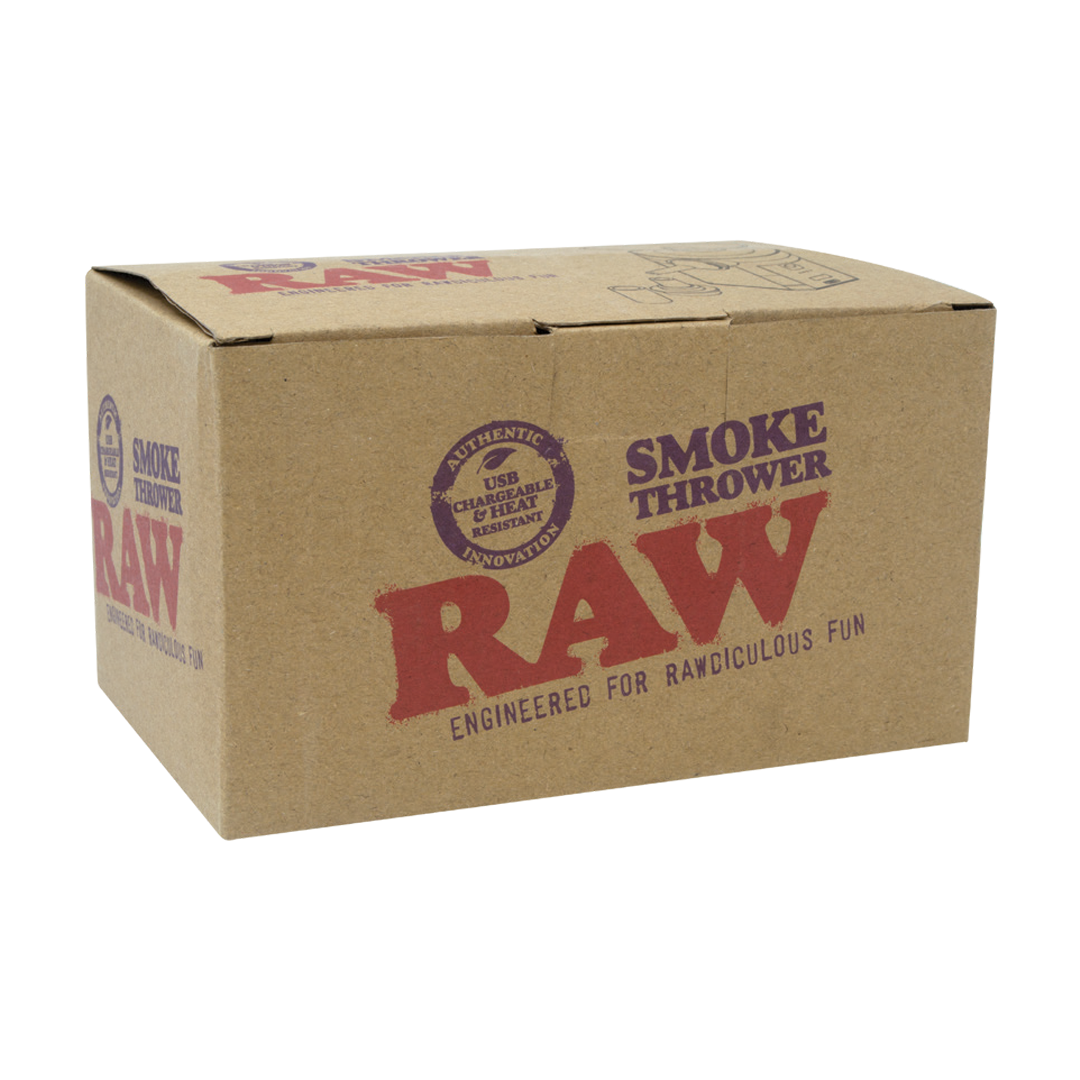 RAW Cone-Friendly Electric Smoke Thrower packaging box front view