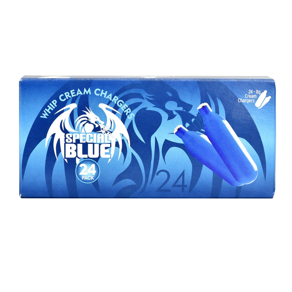 Special Blue Cream Chargers 24 Pack, EU-made, compact design, for kitchen use