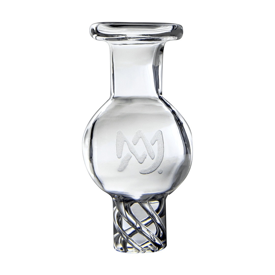 MJ Arsenal Quartz Bubble Carb Cap for Dab Rigs - Clear View with MJ Logo