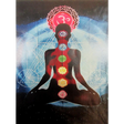 Spiritual Meditation Chakra Tapestry with colorful symbols, 55"x85" cotton, front view