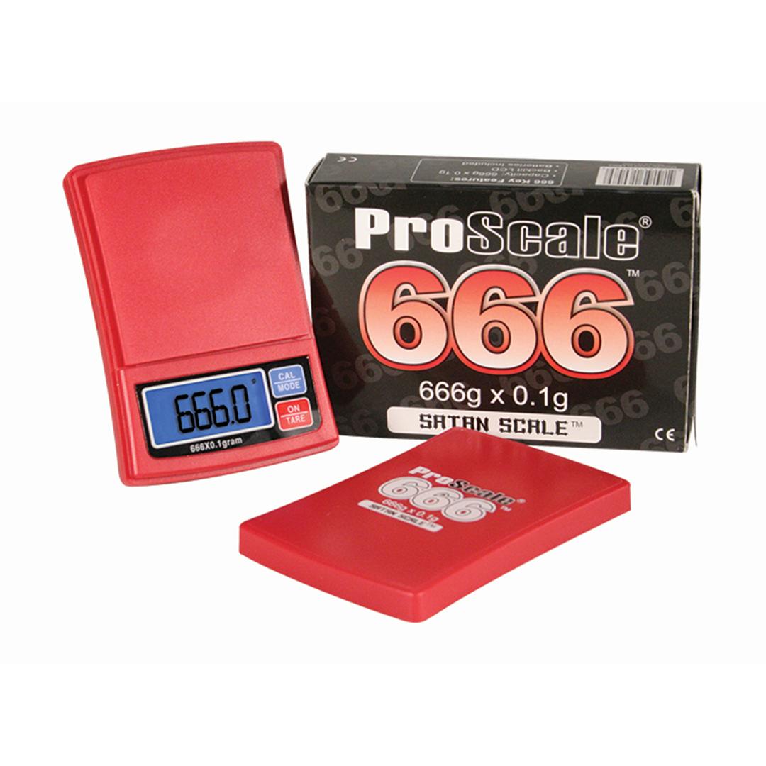 ProScale Satan Scale 666g x 0.1g Precision, Red Compact Digital Scale with Cover and Box