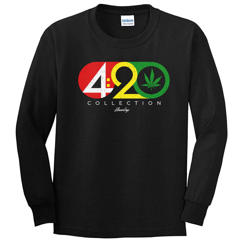 StonerDays 420 Collection Men's Long Sleeve Shirt Front View on White Background