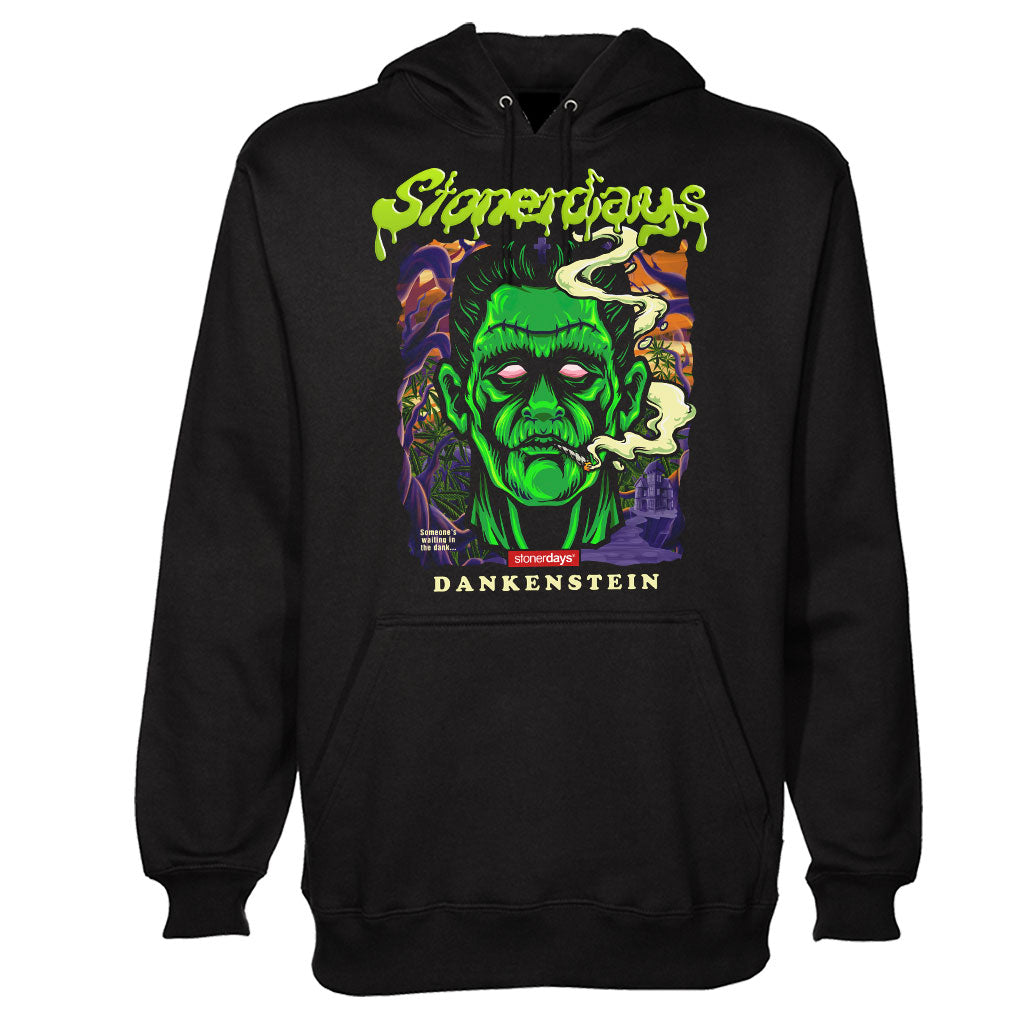 StonerDays Dankenstein Hoodie in black, featuring vibrant graphic design, available in S to XXXL