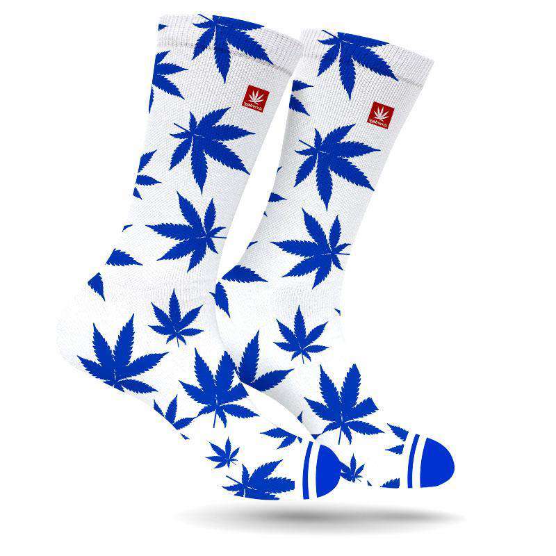 DODGER BLUE OLD SCHOOL WEED MARIJUANA STONER SOCKS