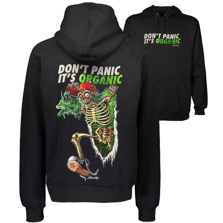 StonerDays Men's Hoodie with 'Don't Panic It's Organic' print, front and back view