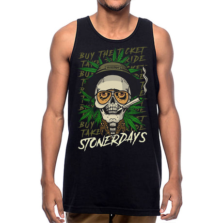Front view of StonerDays Fear & Loathing Tank top in black, available in various sizes