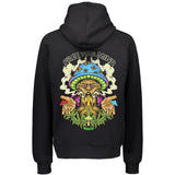 StonerDays Free Your Mind Men's Hoodie, Black Cotton, Back View with Psychedelic Print