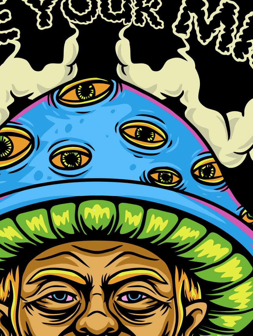 StonerDays Free Your Mind Tank featuring psychedelic design, unisex fit, front view on white background