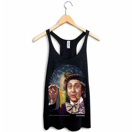 StonerDays Globstopper Racerback tank top with graphic print, front view on hanger