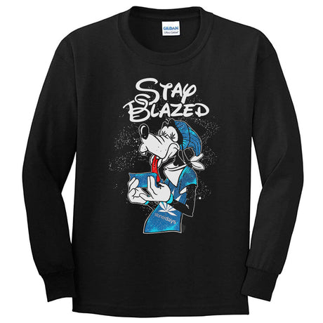 StonerDays Goofy Space Adventure Long Sleeve Shirt front view on a seamless white background