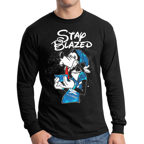 StonerDays Goofy Space Adventure Long Sleeve Shirt in Black, Front View, Sizes S-XXXL